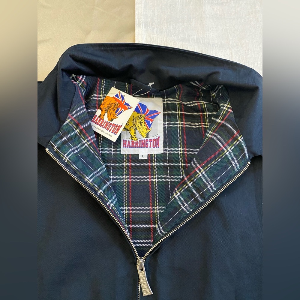 NWT Harrington Zip Jacket Dark Navy Blue Large - Picture 6 of 9